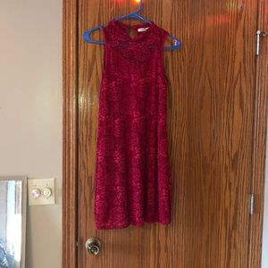 Red lace dress
